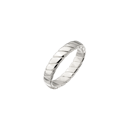 Flat Stripe Ring Silber