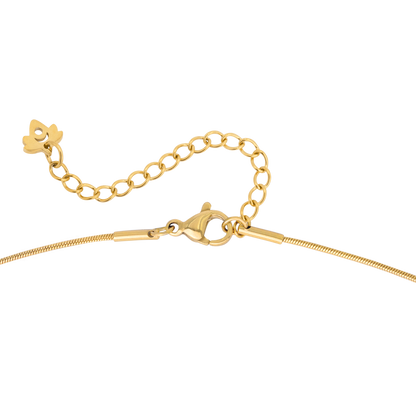 Flower Tile Necklace Gold