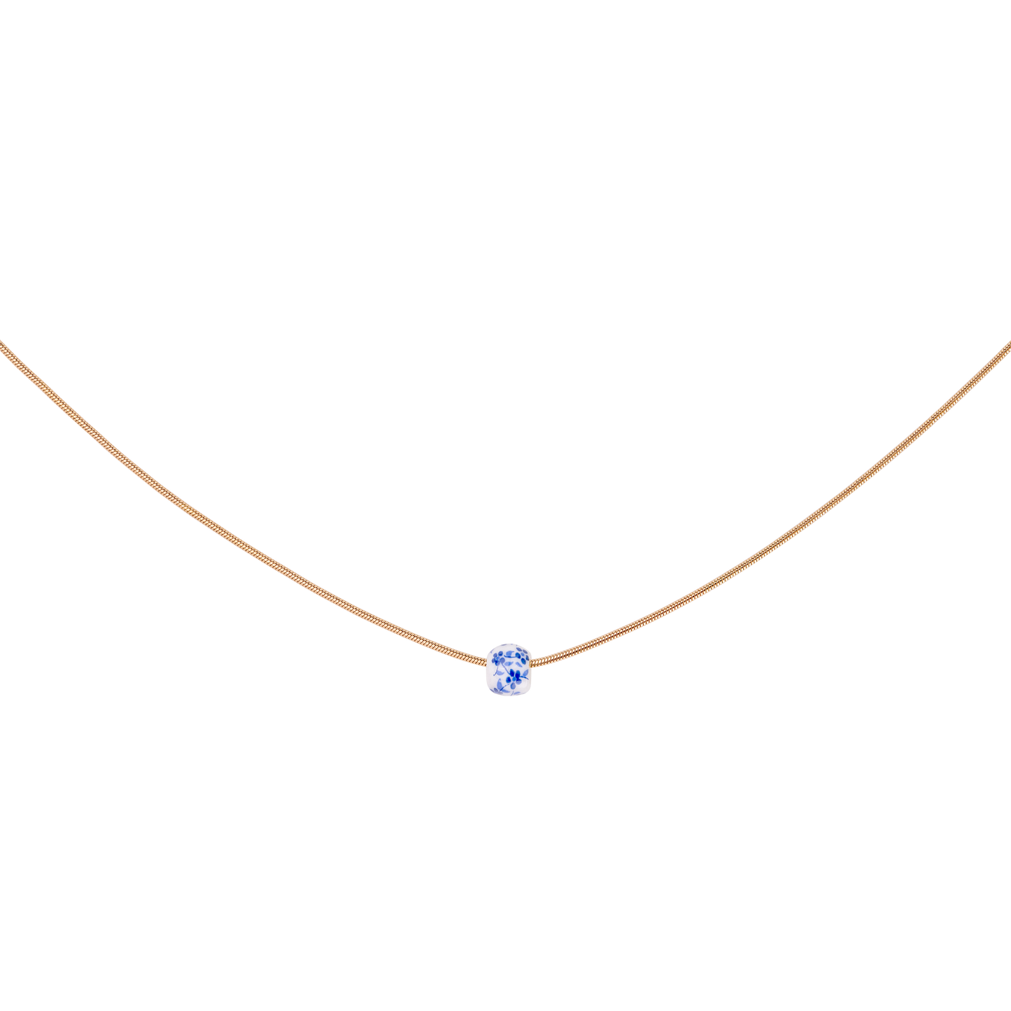 Flower Tile Necklace Roségold