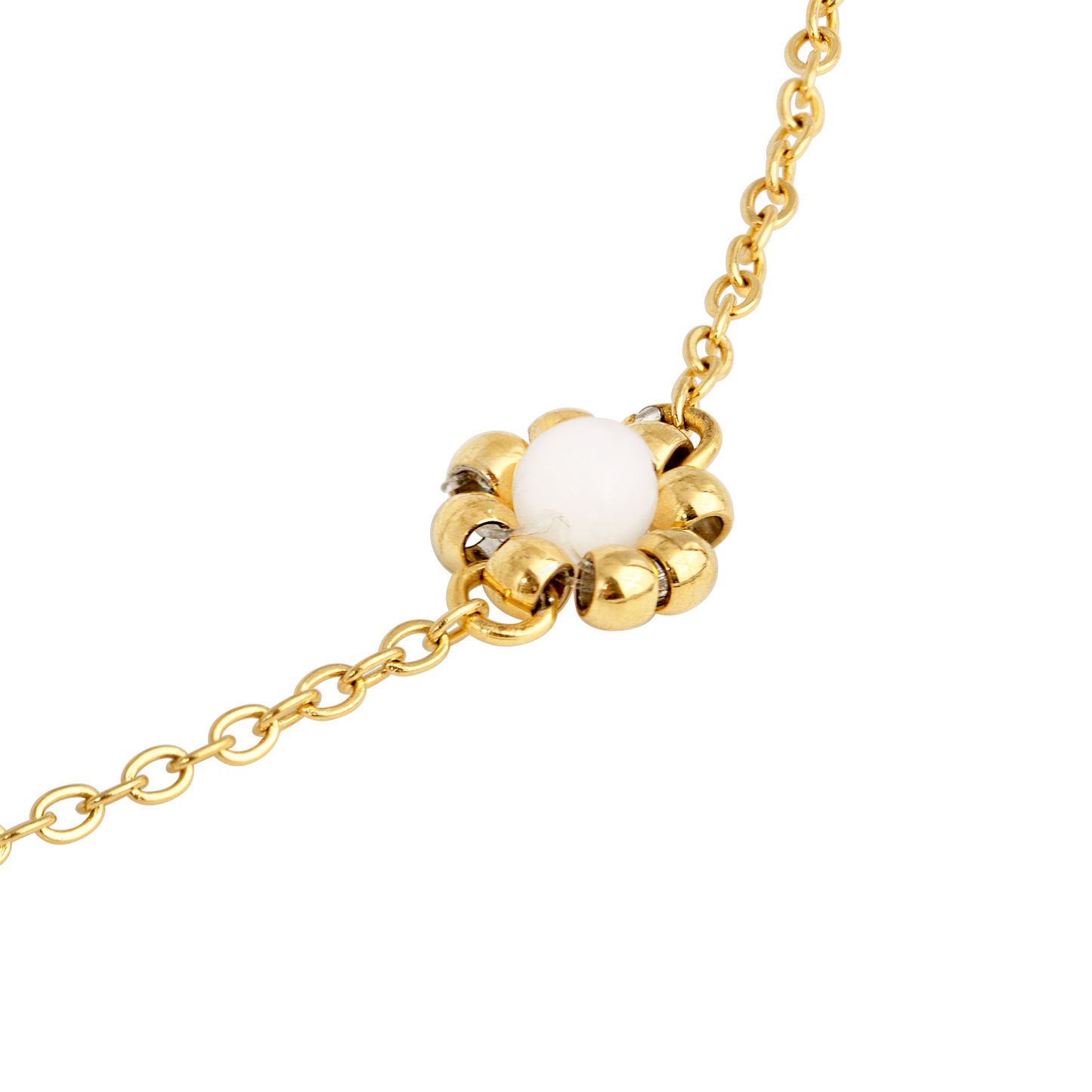 Flower 'n' Beads Necklace Gold