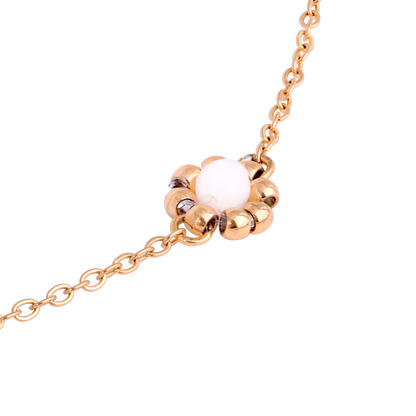 Flower 'n' Beads Necklace Roségold