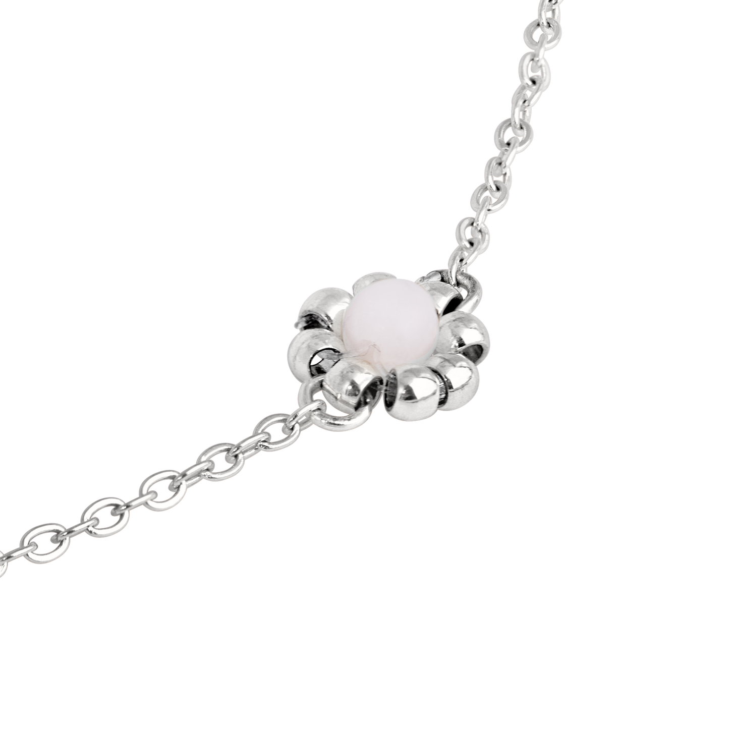 Flower 'n' Beads Necklace Silber