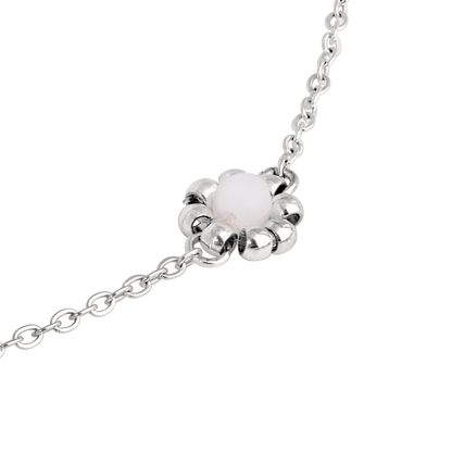 Flower 'n' Beads Necklace Silber