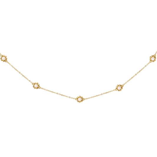 Flower 'n' Beads Necklace Gold