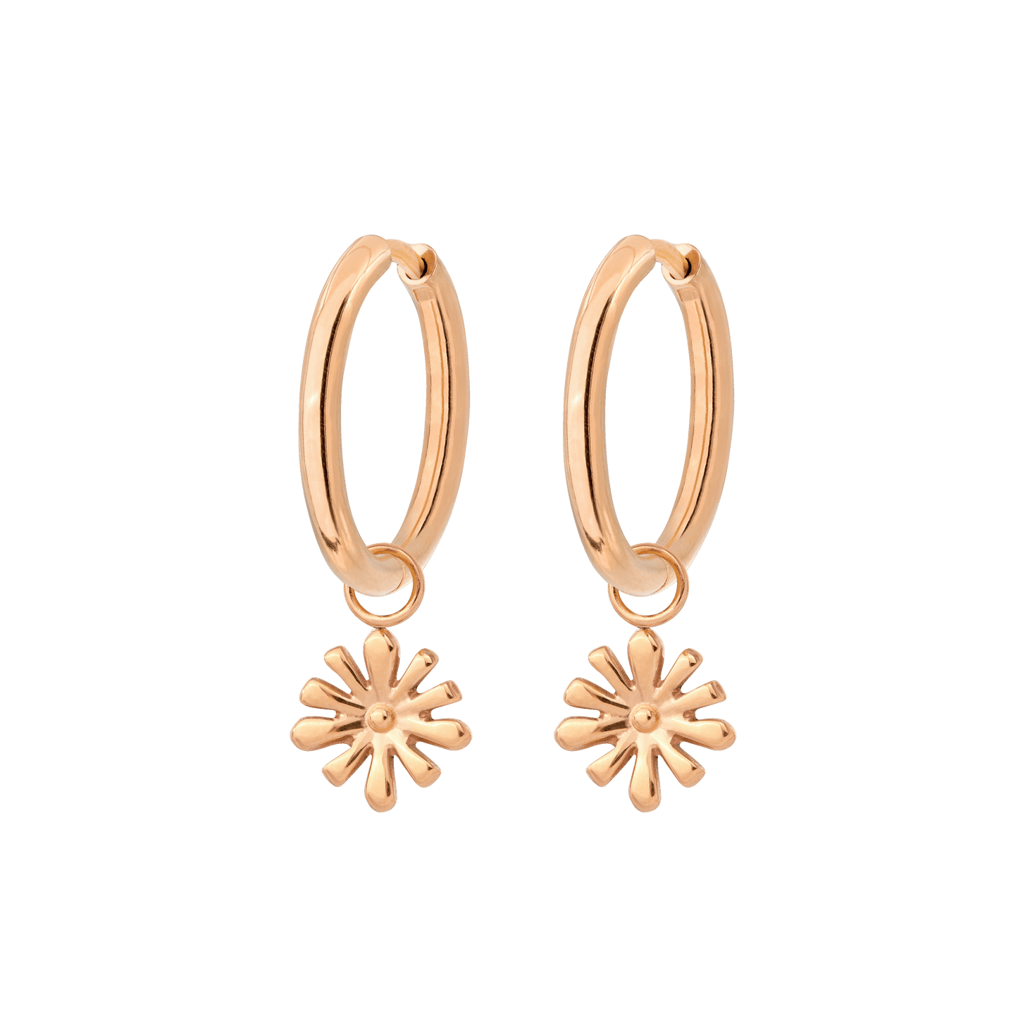 Flowery Hoop Set Medium Roségold