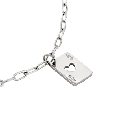 Heart Ace Necklace Silber