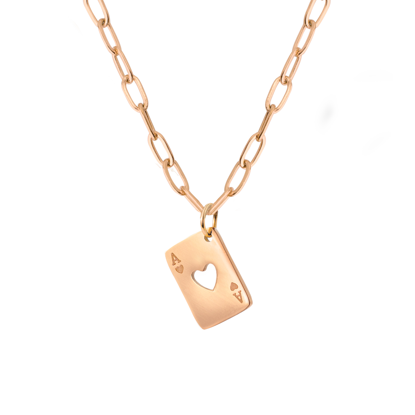 Heart Ace Necklace Roségold