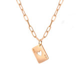 Heart Ace Necklace Roségold