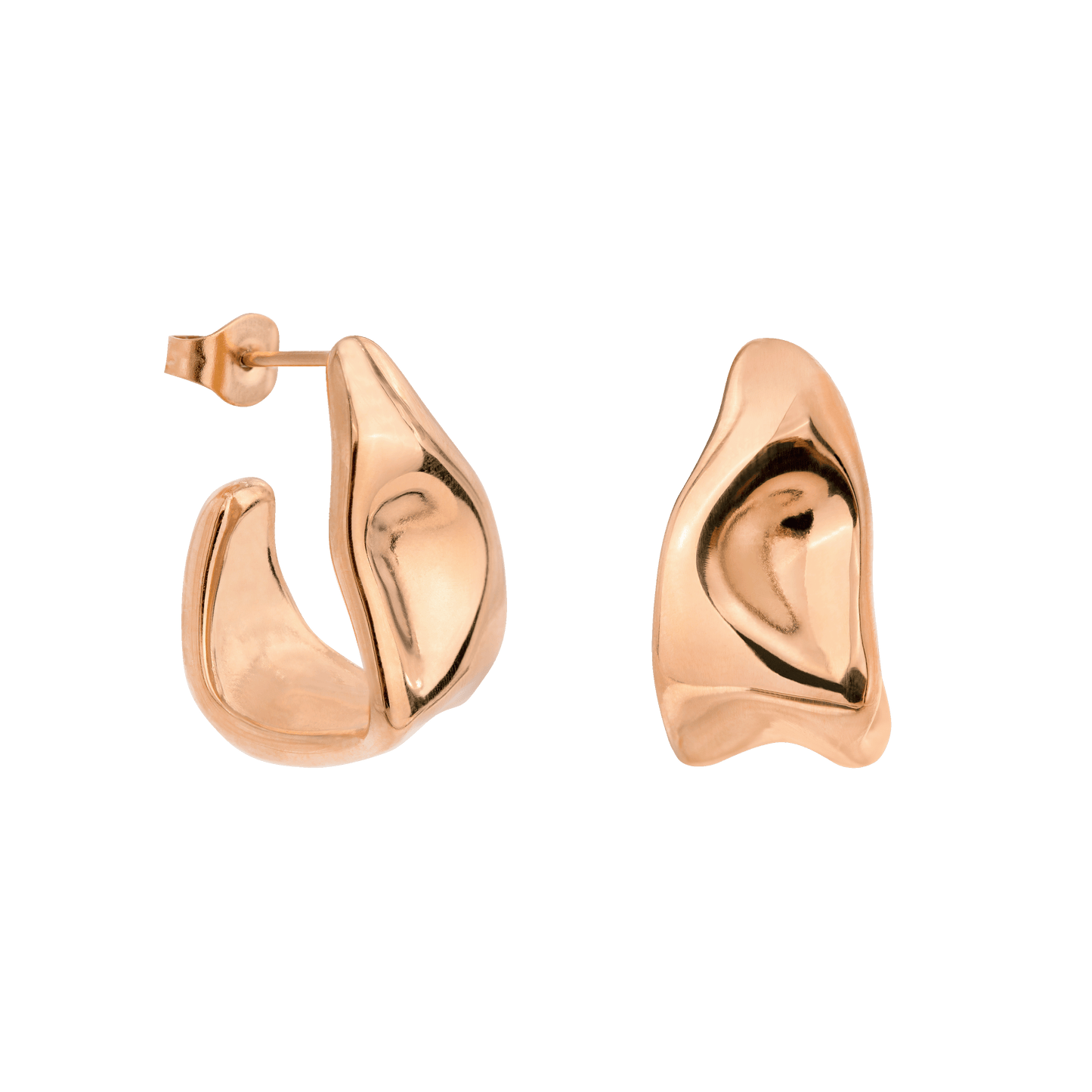 Liquid Shape Studs Roségold