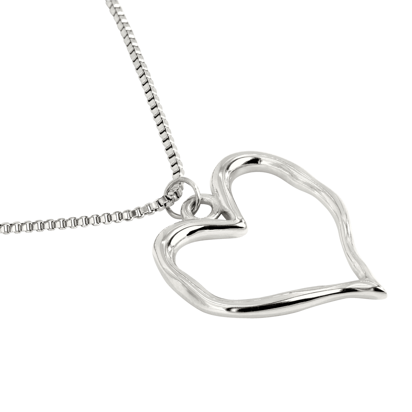 Melting Heart Necklace Silber
