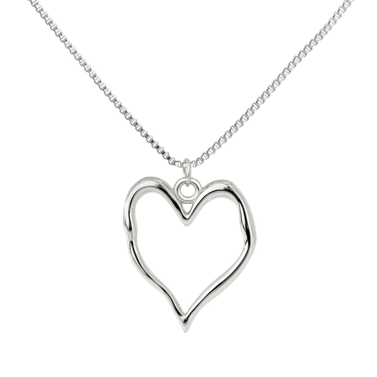 Melting Heart Necklace Silber