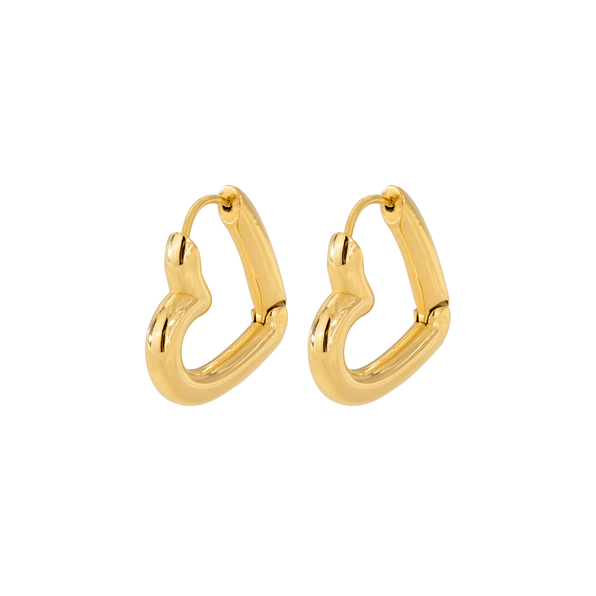 Large gold online heart hoop earrings