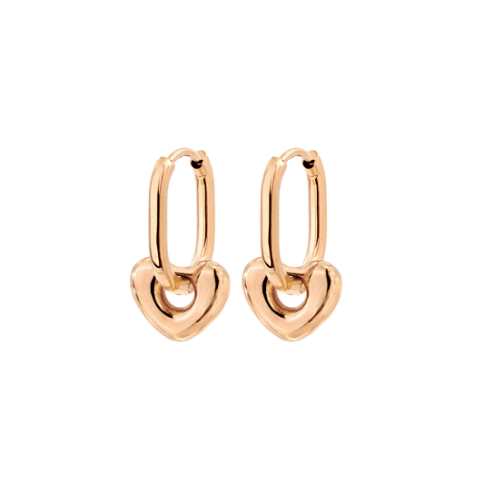 Phat Heart Oval Hoop Set Baby Roségold