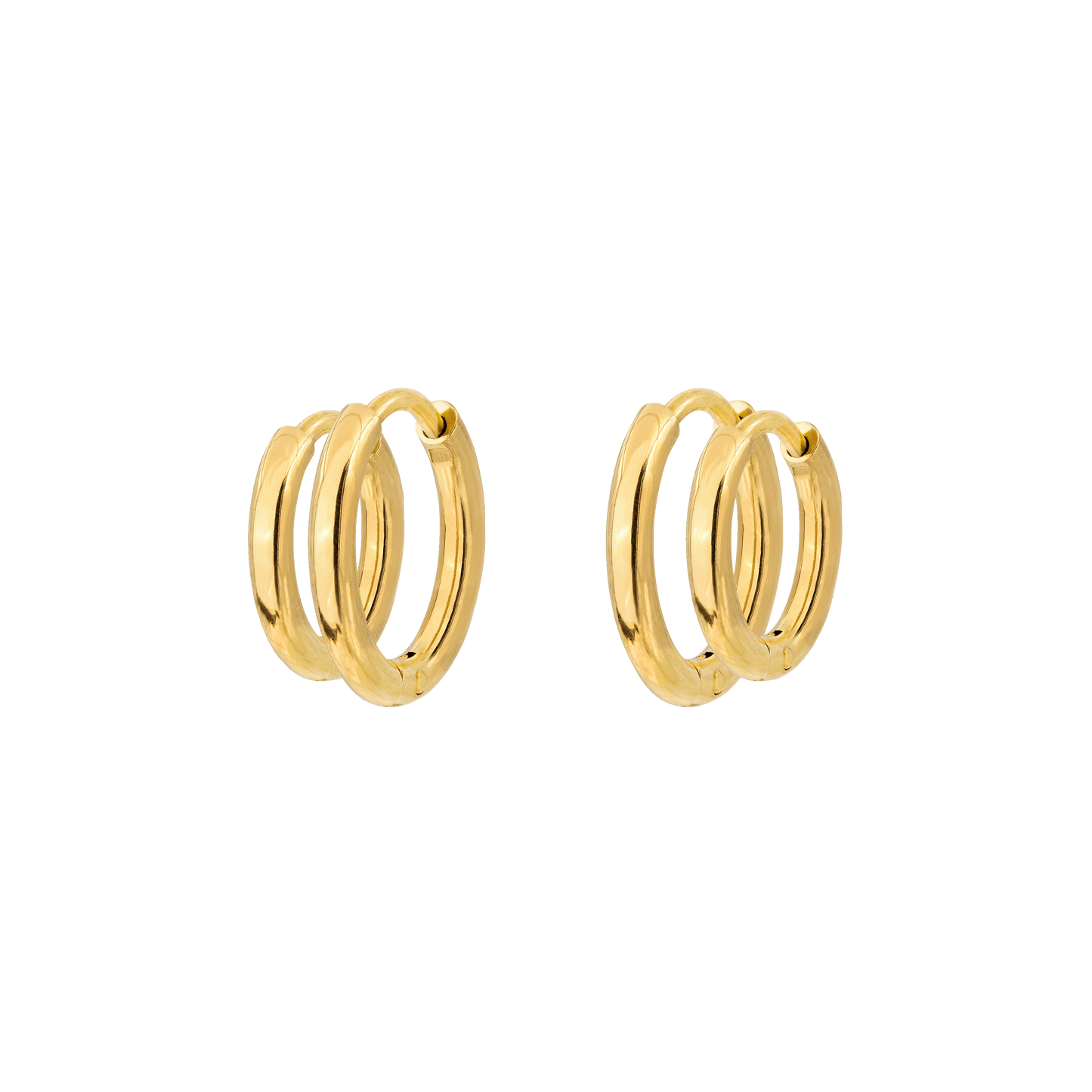 Clean Hoop Set Small Gold