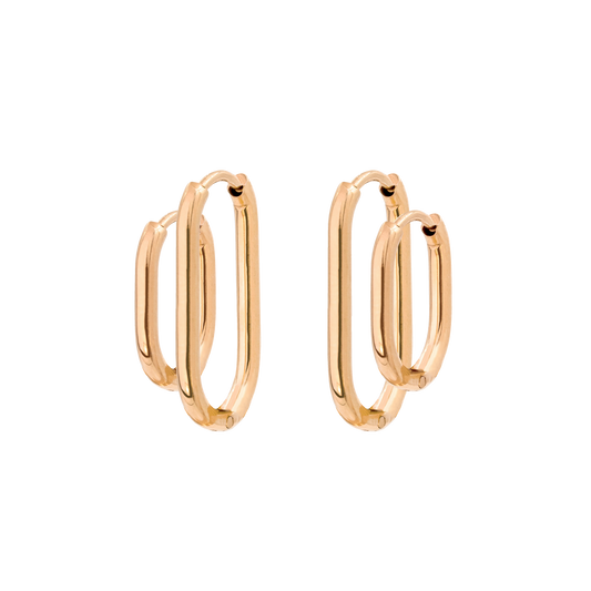 Oval Clean Hoop Bundle Roségold