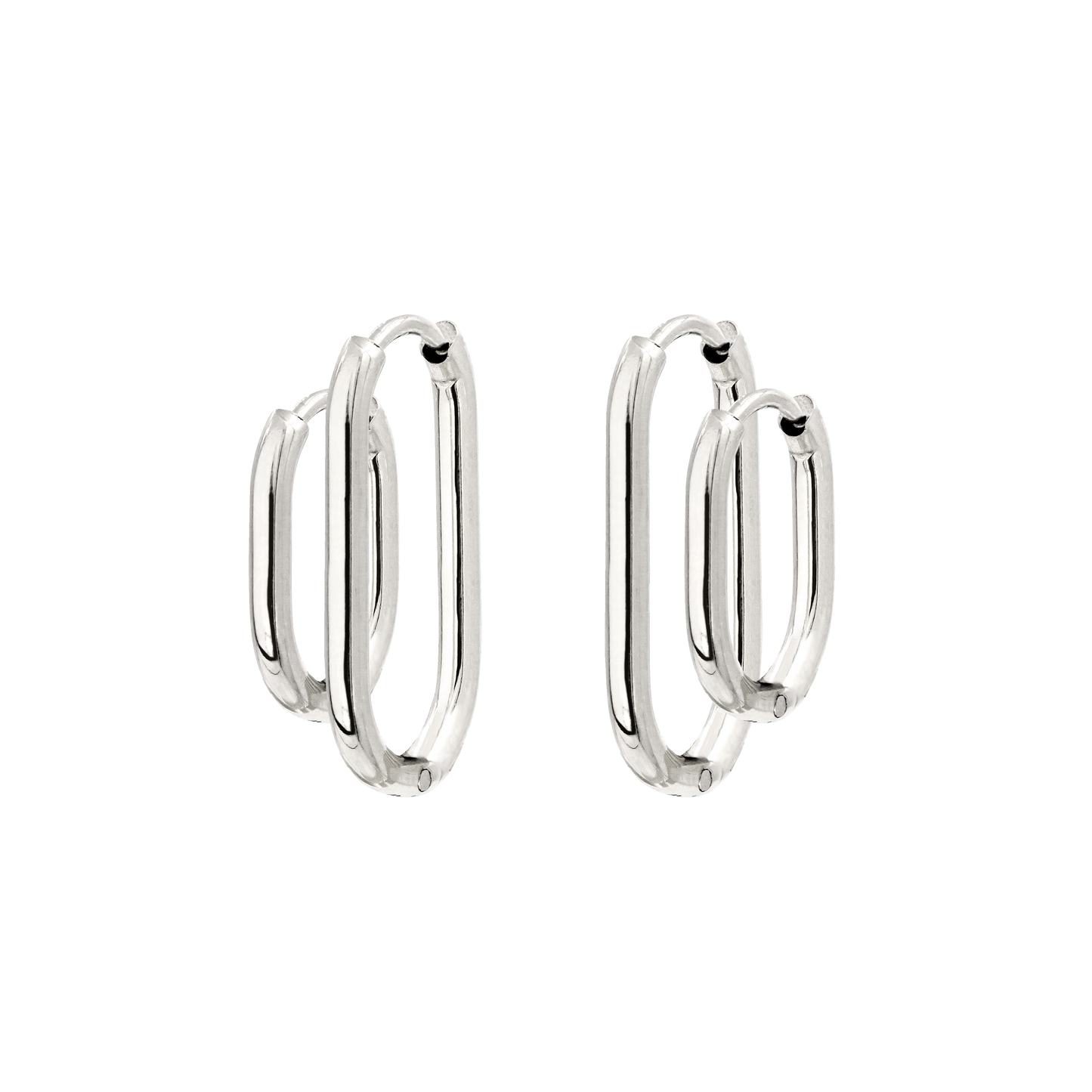 Oval Clean Hoop Bundle Silber
