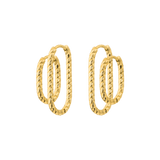 Oval Twisted Hoop Bundle Gold