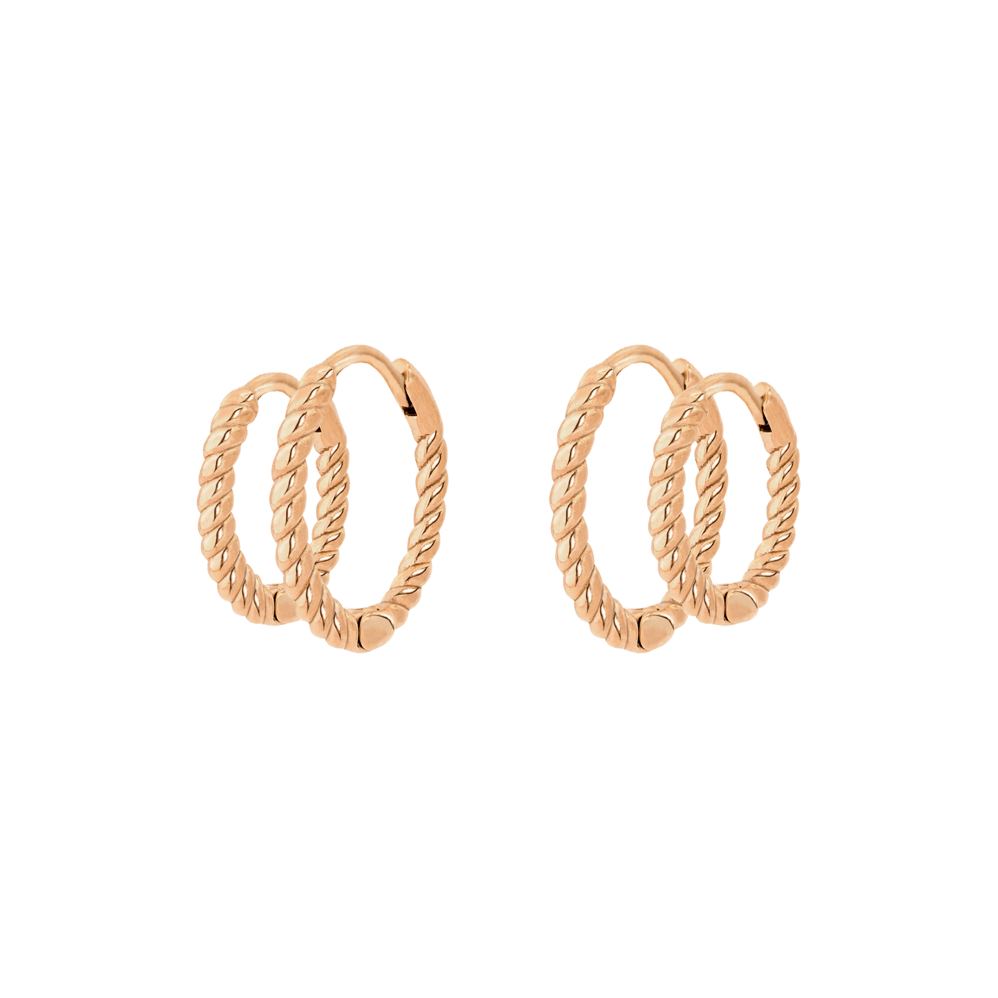 Twisted Hoop Bundle Small Roségold