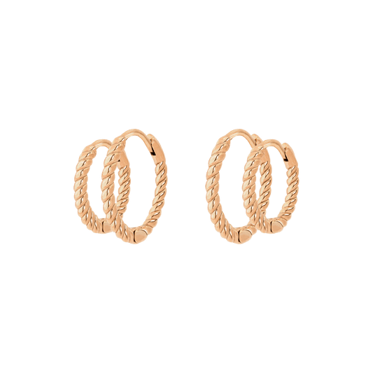 Twisted Hoop Bundle Small Roségold