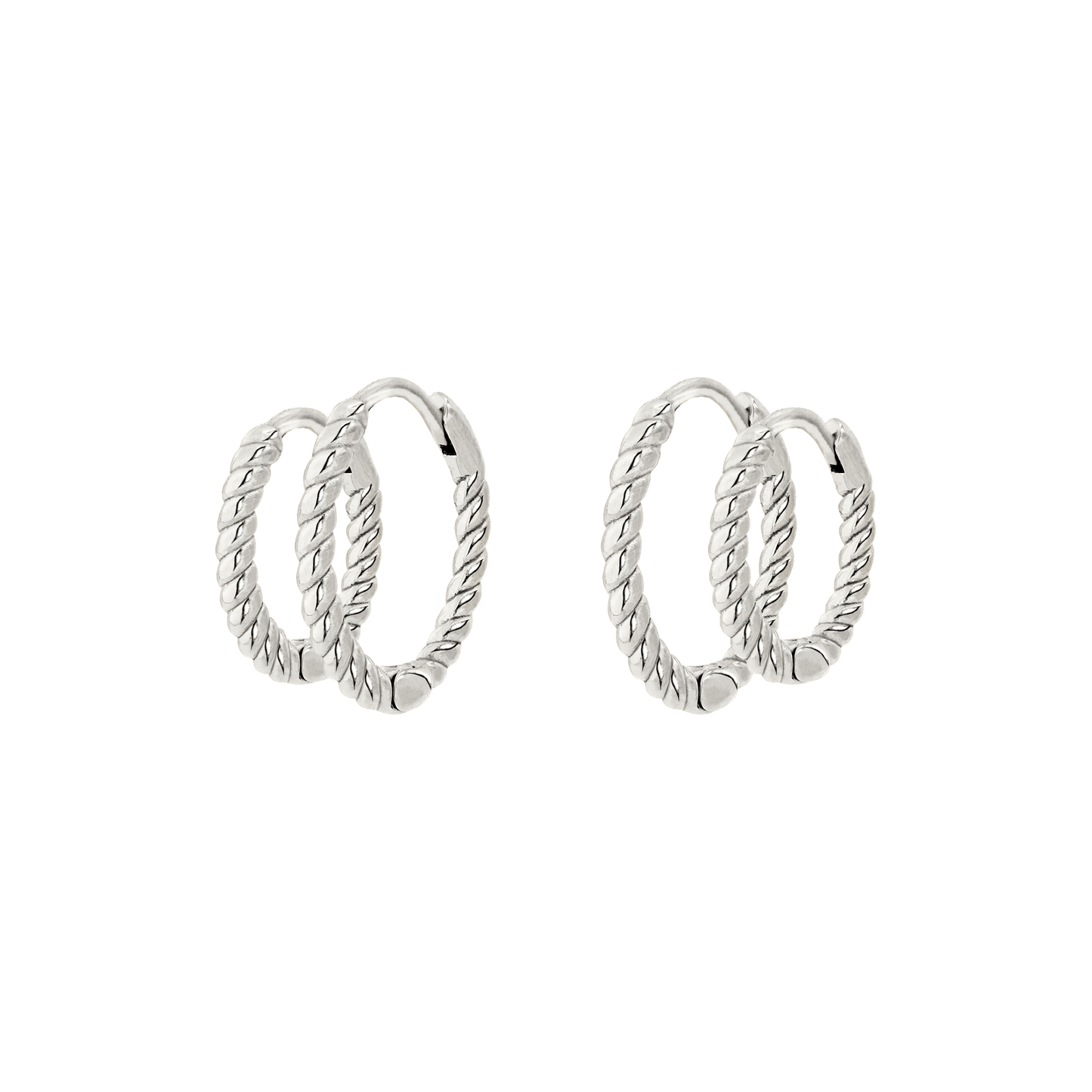 Twisted Hoop Bundle Small Silber
