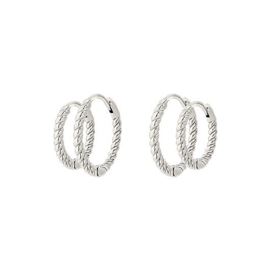 Twisted Hoop Bundle Small Silber