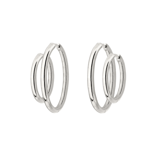 Clean Hoop Set Midi Silber