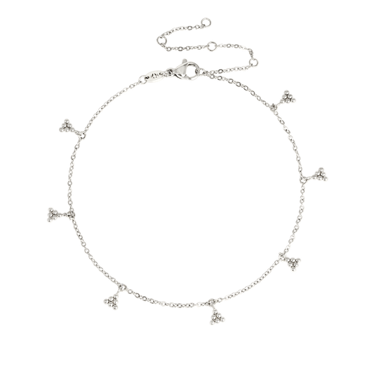 Tiny Beads Anklet Silber