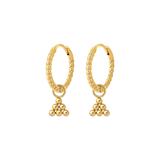 Tiny Beads Twisted Hoop Set Small Gold