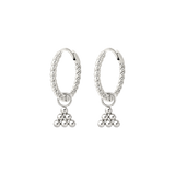Tiny Beads Twisted Hoop Set Small Silber