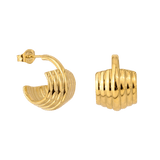 Winding Hoop Studs Gold