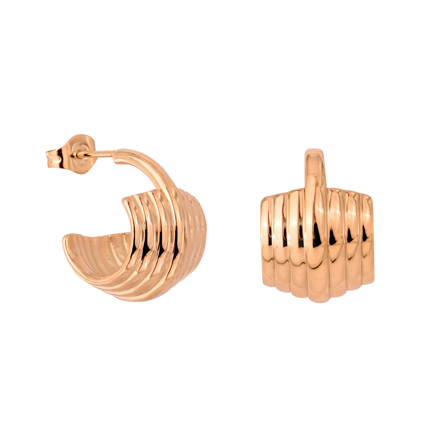 Winding Hoop Studs Roségold