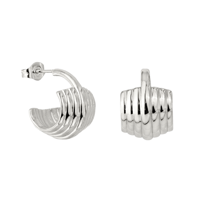 Winding Hoop Studs Silber
