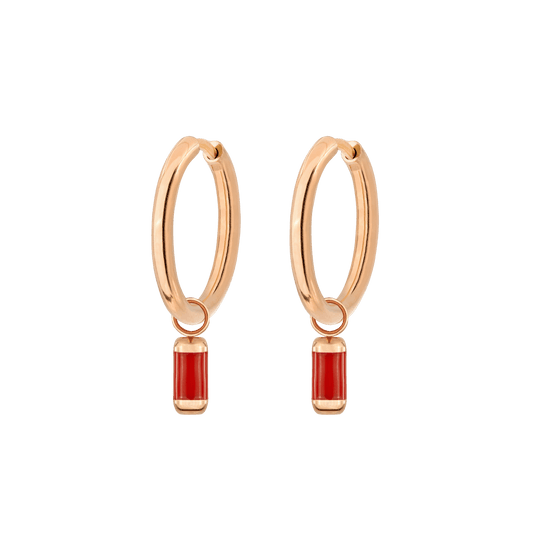 Coral Color Hoop Set Medium Roségold