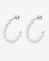 Pearly Leni Hoop Earrings Silber