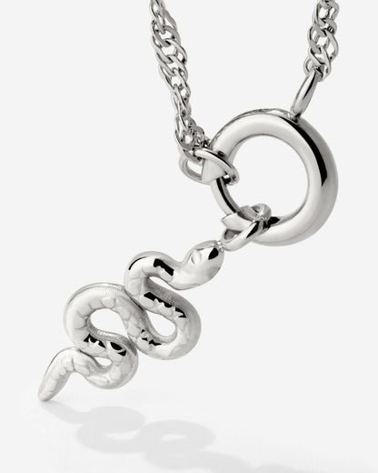 Serpent Singapore Chain Necklace Set Silber