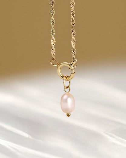 Perla Rosa Rope Chain Necklace Set Silber