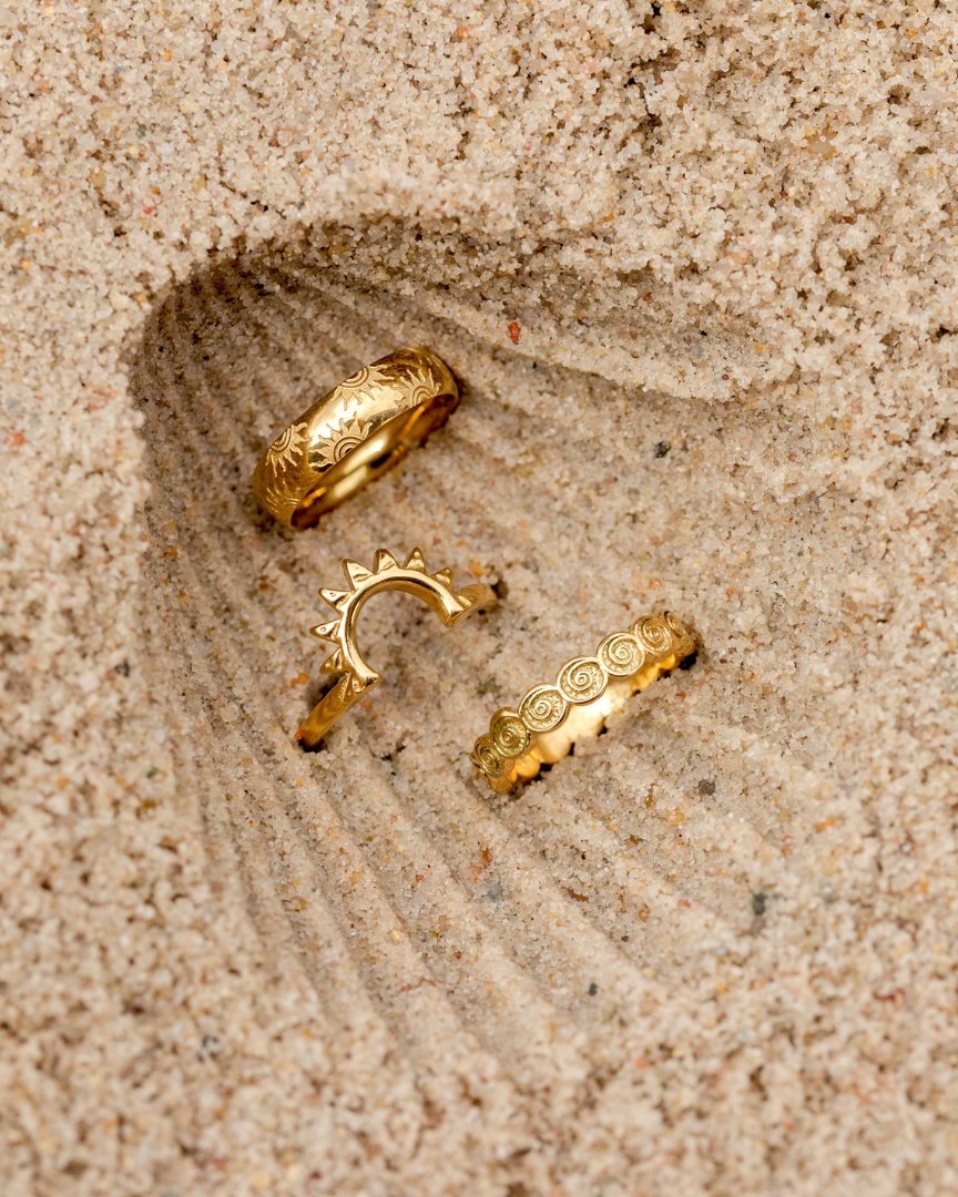 Sun Ray Ring Gold