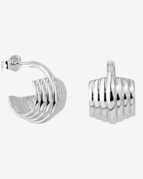 Winding Hoop Studs Silber