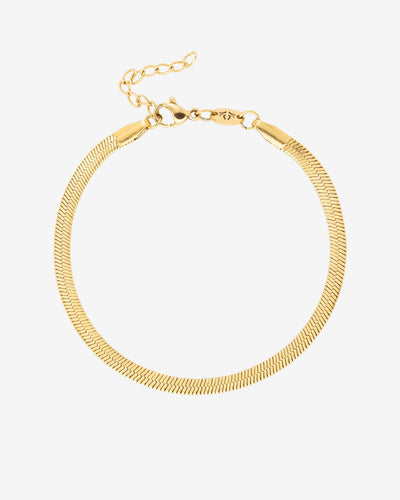 Slim Herringbone Bracelet Gold