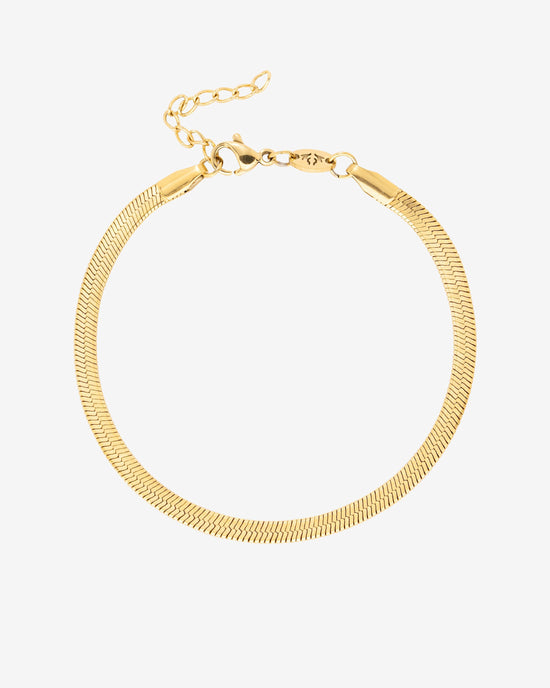 Slim Herringbone Bracelet Gold