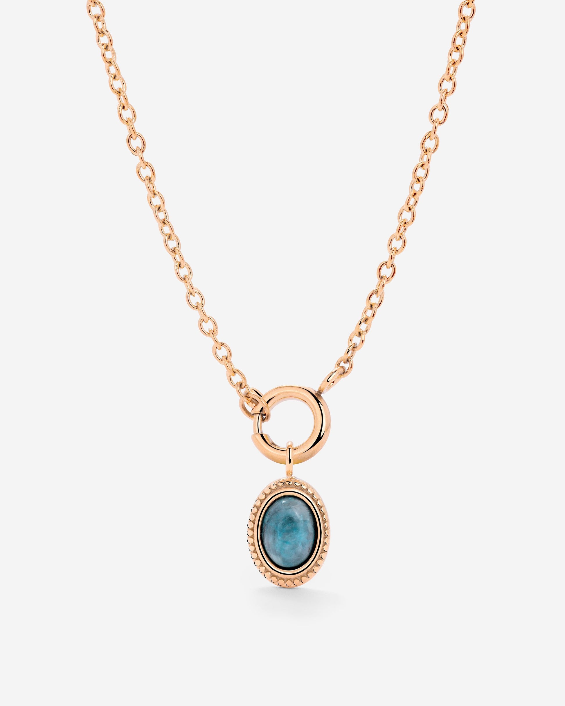 Ocean Agate Classic Chain Necklace Set Roségold