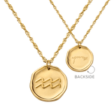 Zodiac Necklace – Aquarius / Wassermann Gold