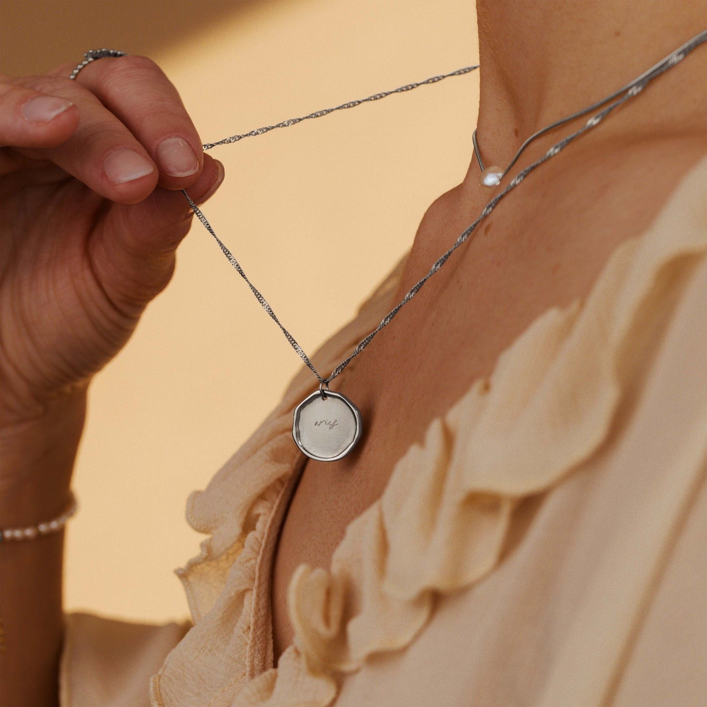 Zodiac Necklace – Aries / Widder Silber