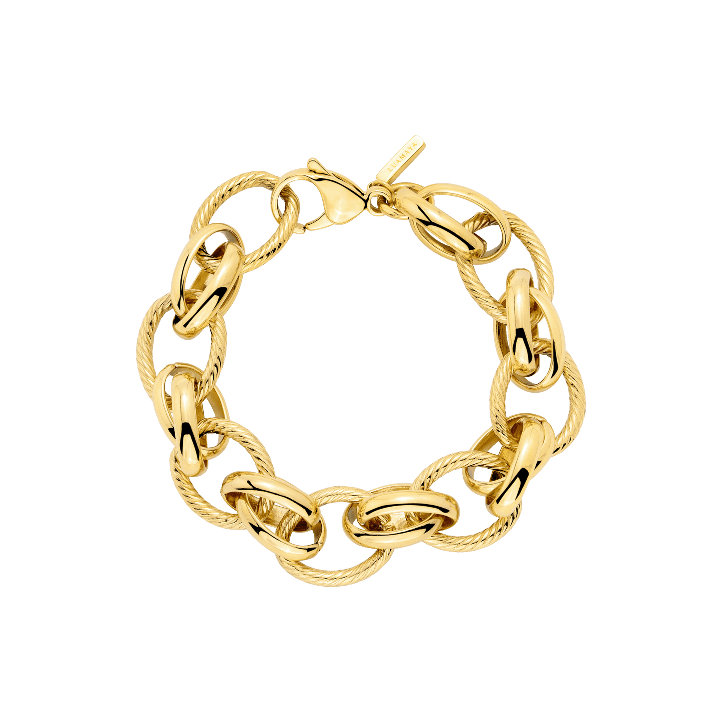 Chunky Twisted Links Bracelet Gold