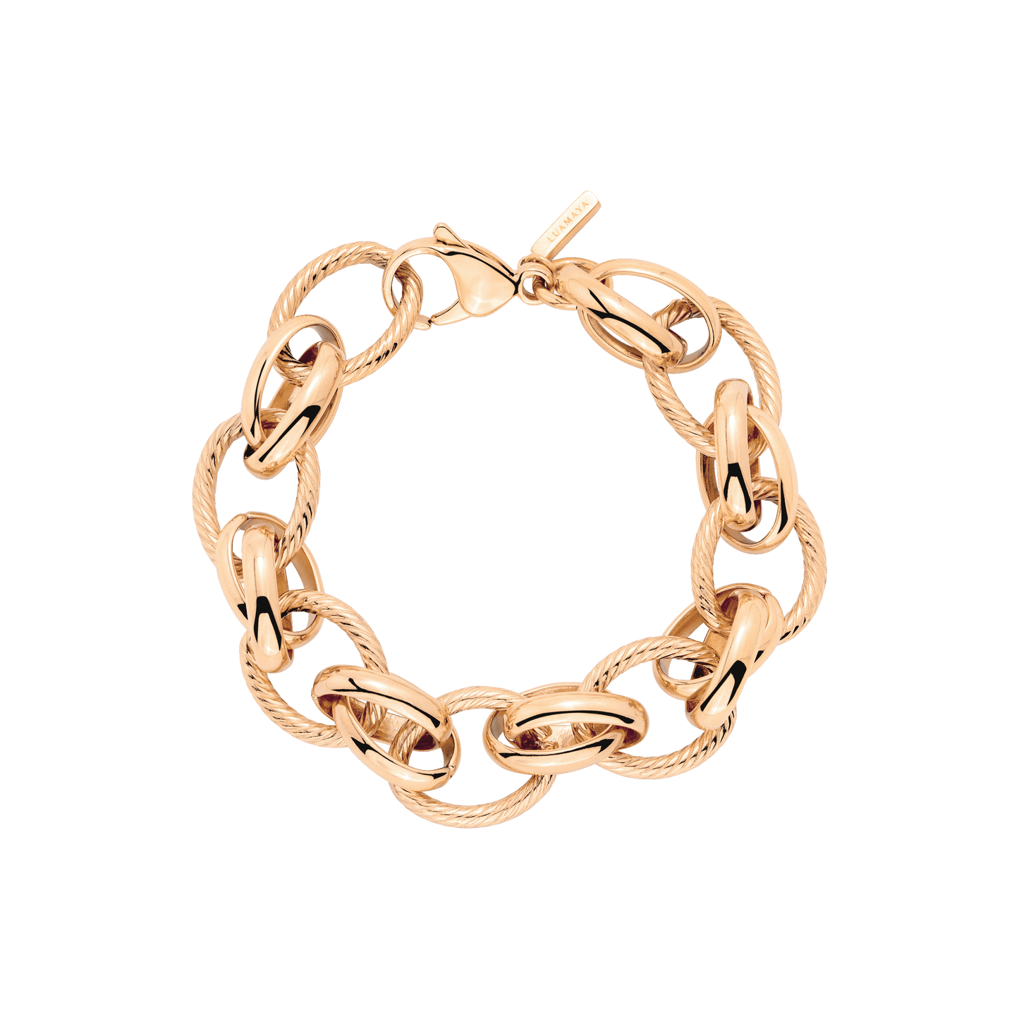 Chunky Twisted Links Bracelet Roségold