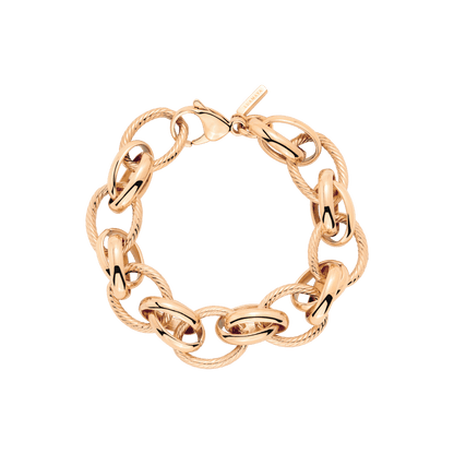 Chunky Twisted Links Bracelet Roségold