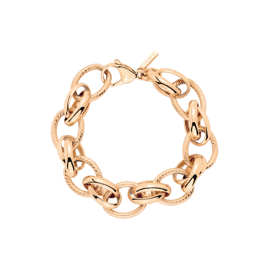 Chunky Twisted Links Bracelet Roségold