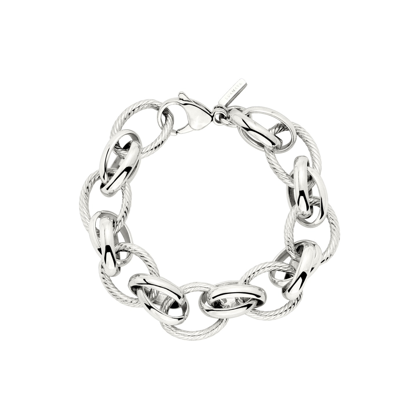 Chunky Twisted Links Bracelet Silber