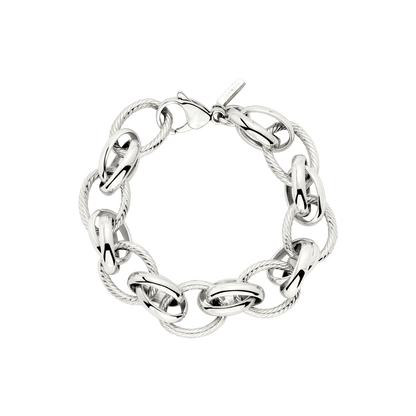 Chunky Twisted Links Bracelet Silber