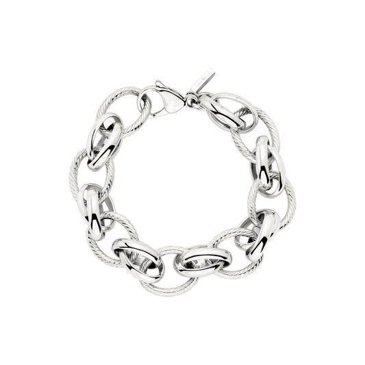 Chunky Twisted Links Bracelet Silber